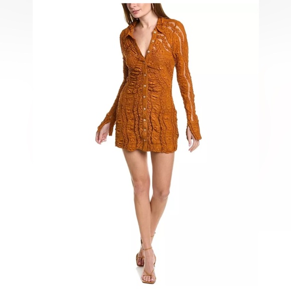 NWT Free People's shayla lace mini dress size S Pumpkin $ 158 - Picture 4 of 16